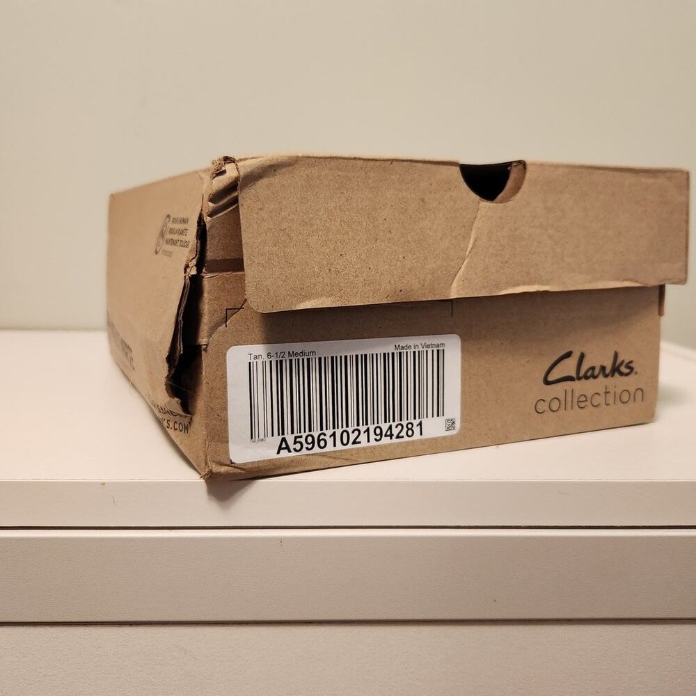 CLARKS NWT Giselle Glow Wedge Sandals, Tan Nubuck, Size 6.5 - Picture 10 of 12